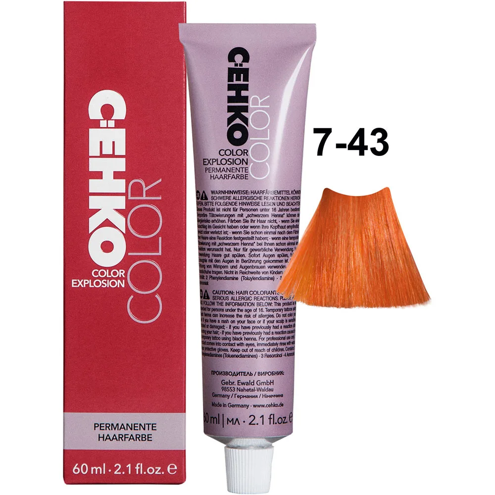 C:EHKO Крем-краска COLOR EXPLOSION COPPER 7/43 — Светлый медно-золотистый - Изображение 1