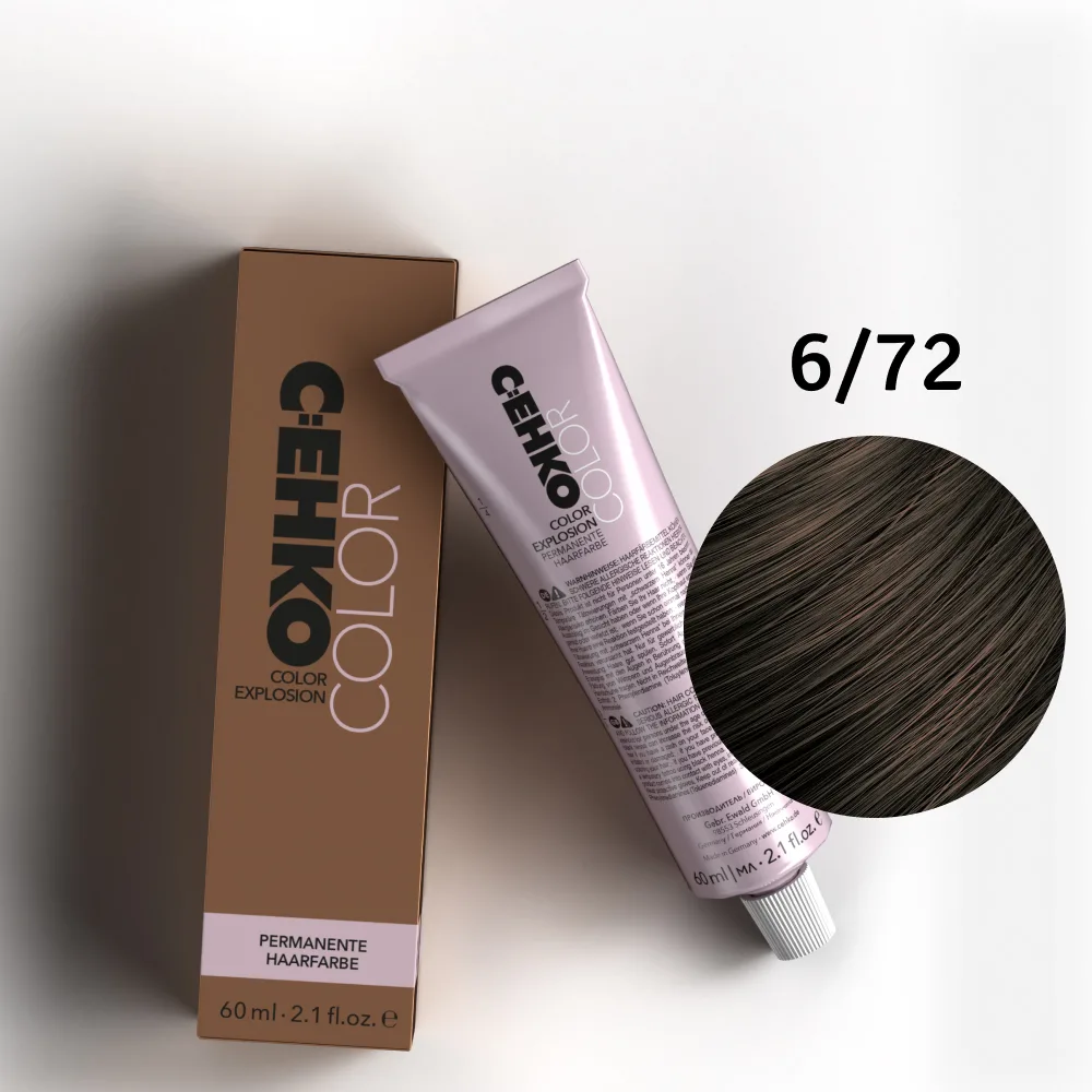 C:EHKO Vopsea cremă COLOR EXPLOSION BROWN 6/72 — Blond închis maro-cenușiu - Imagine 1