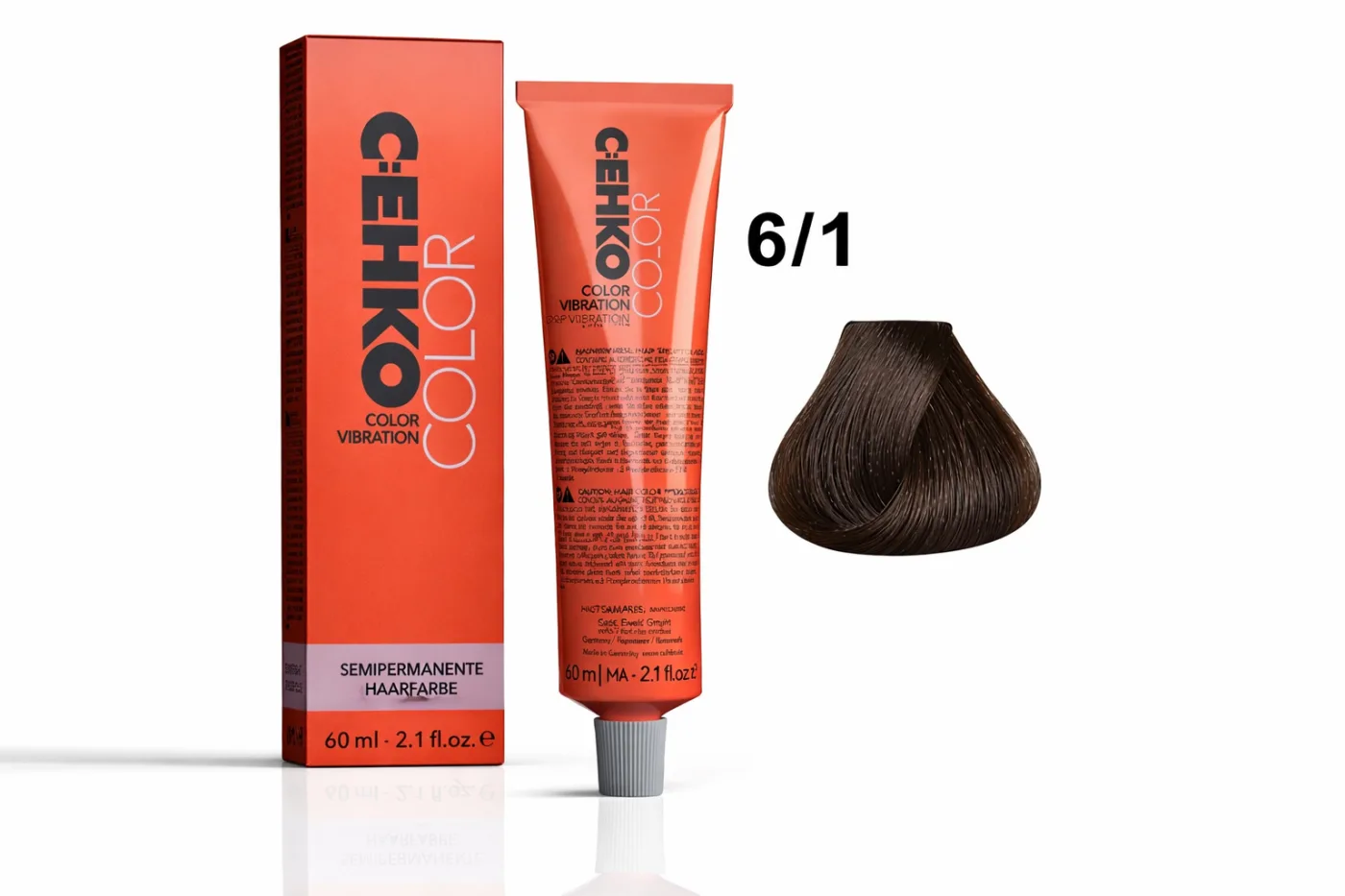 C:EHKO Vopsea cremă demipermanentă COLOR VIBRATION 6/1 — Blond închis perlat - Imagine 1
