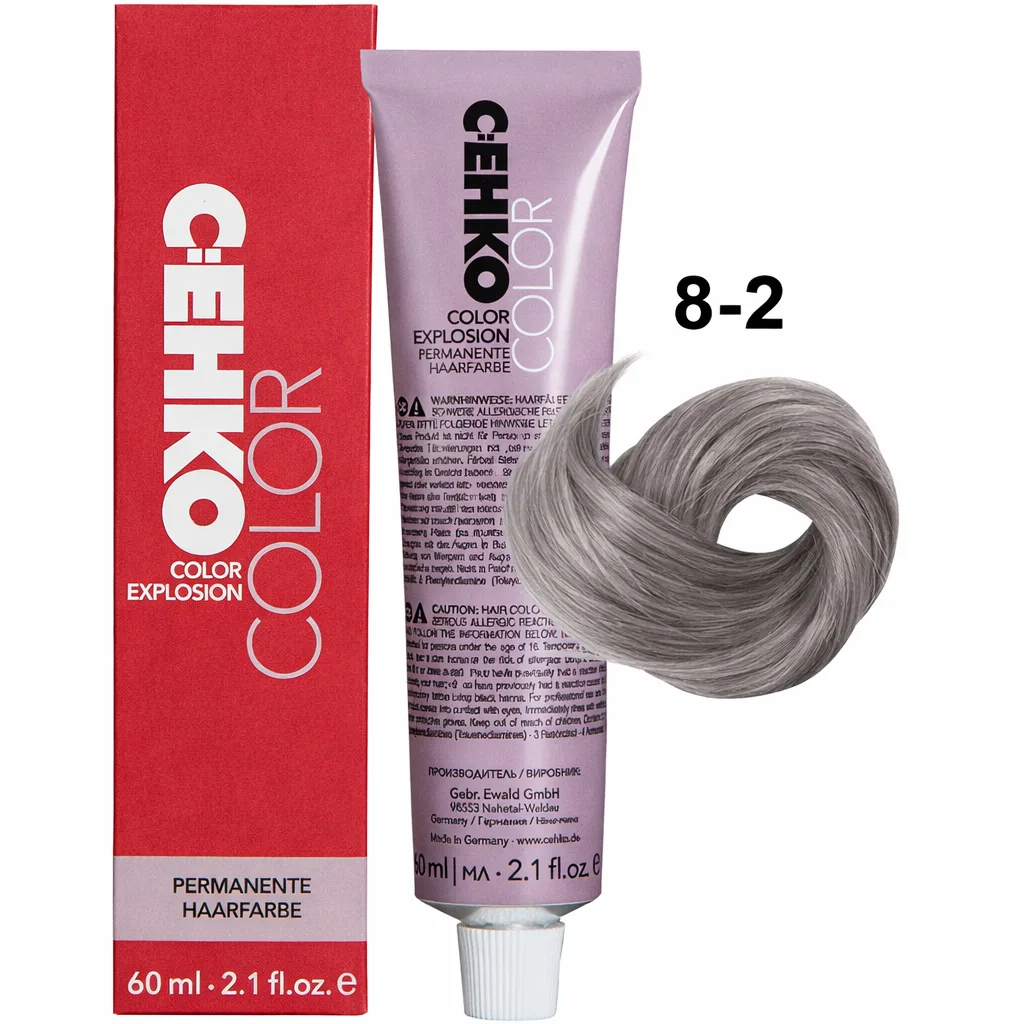C:EHKO Vopsea cremă COLOR EXPLOSION ASH 8/2 — Blond deschis cenușiu - Imagine 1