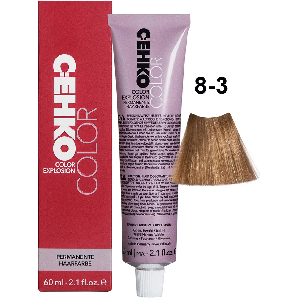C:EHKO Vopsea cremă COLOR EXPLOSION GOLD 8/3 — Blond deschis auriu - Imagine 1