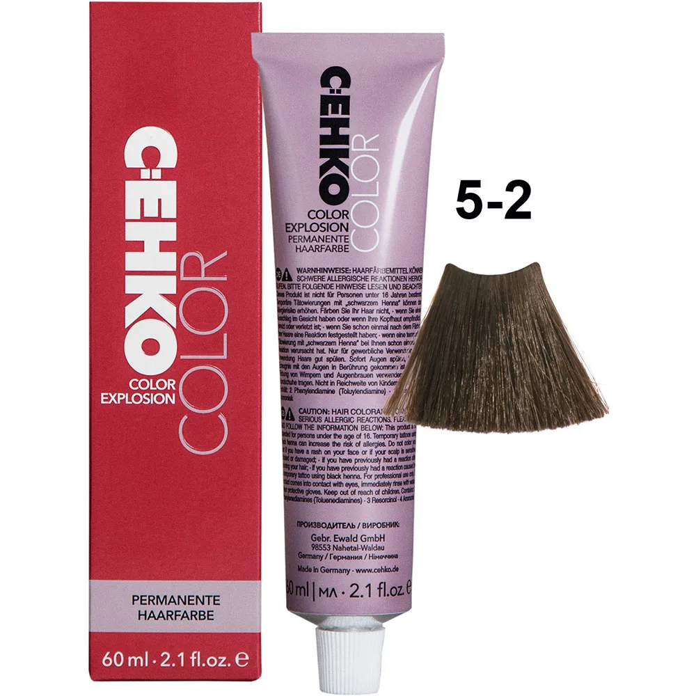 C:EHKO Vopsea cremă COLOR EXPLOSION ASH 5/2 — Șaten deschis cenușiu - Imagine 1