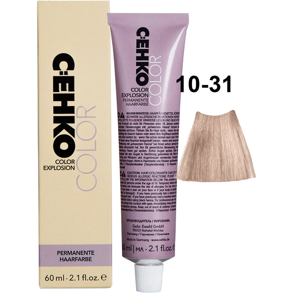 C:EHKO Vopsea cremă COLOR EXPLOSION GOLD 10/31 — Blond ultra deschis auriu-perlat - Imagine 1