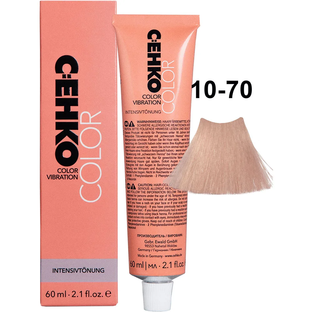 C:EHKO Vopsea cremă demipermanentă COLOR VIBRATION 10/70 — Blond ultra deschis vanilie - Imagine 1
