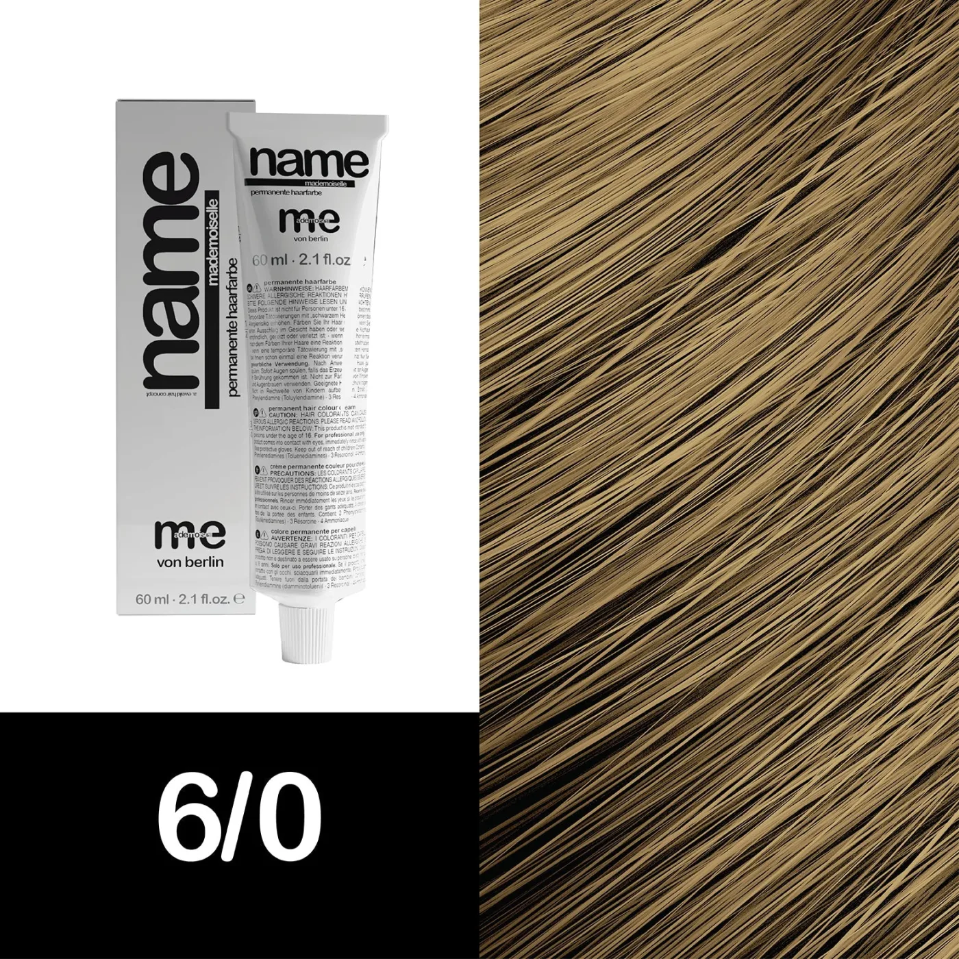 MEMADEMOISELLE Vopsea cremă permanentă NAME NATURAL — nuanțe naturale — 6/0 — Blond închis - Imagine 1