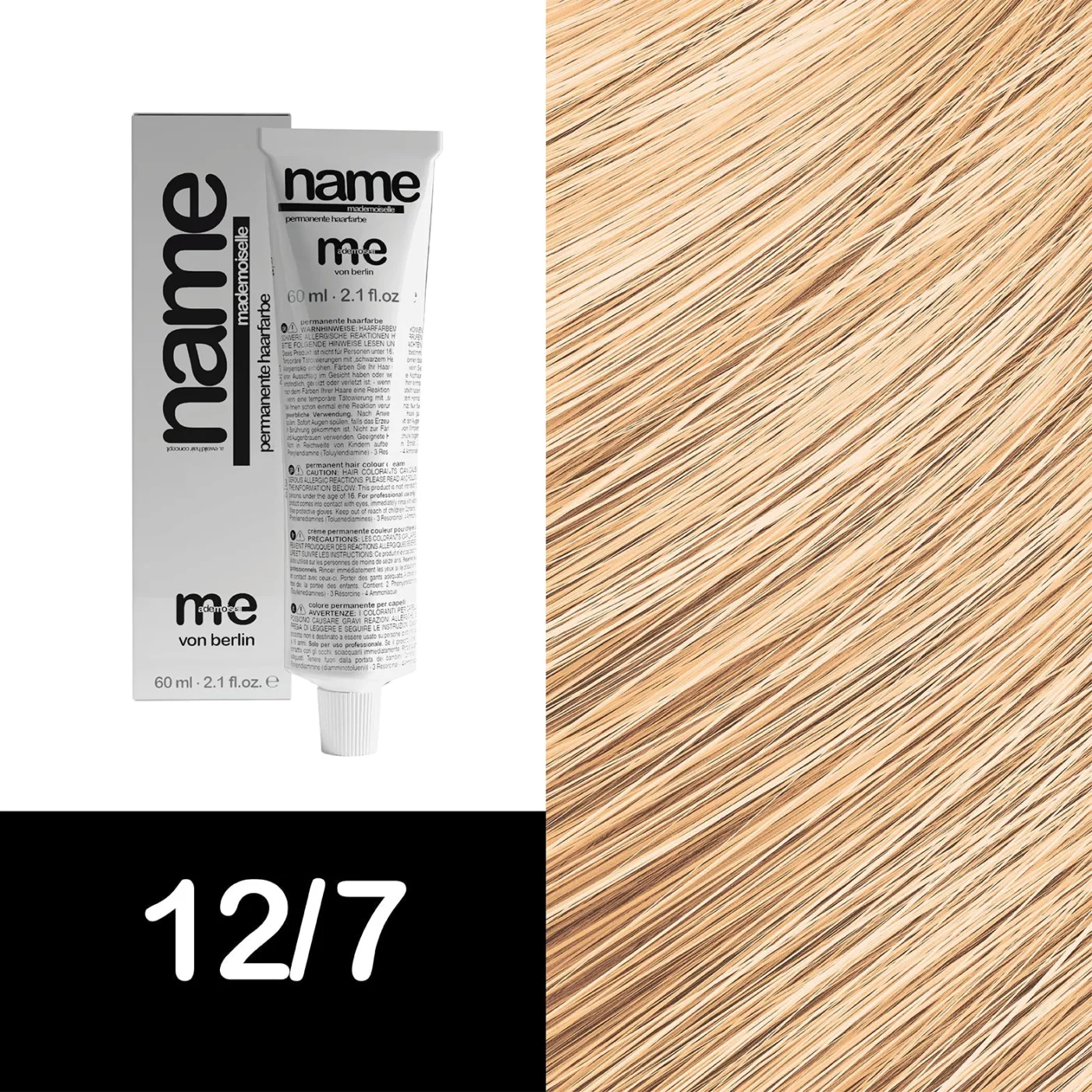 MEMADEMOISELLE Стойкая крем-краска NAME SPECIAL BLOND — специальные блонды — 12/7 — Ультрасветлый блонд / коричневый - Изображение 1