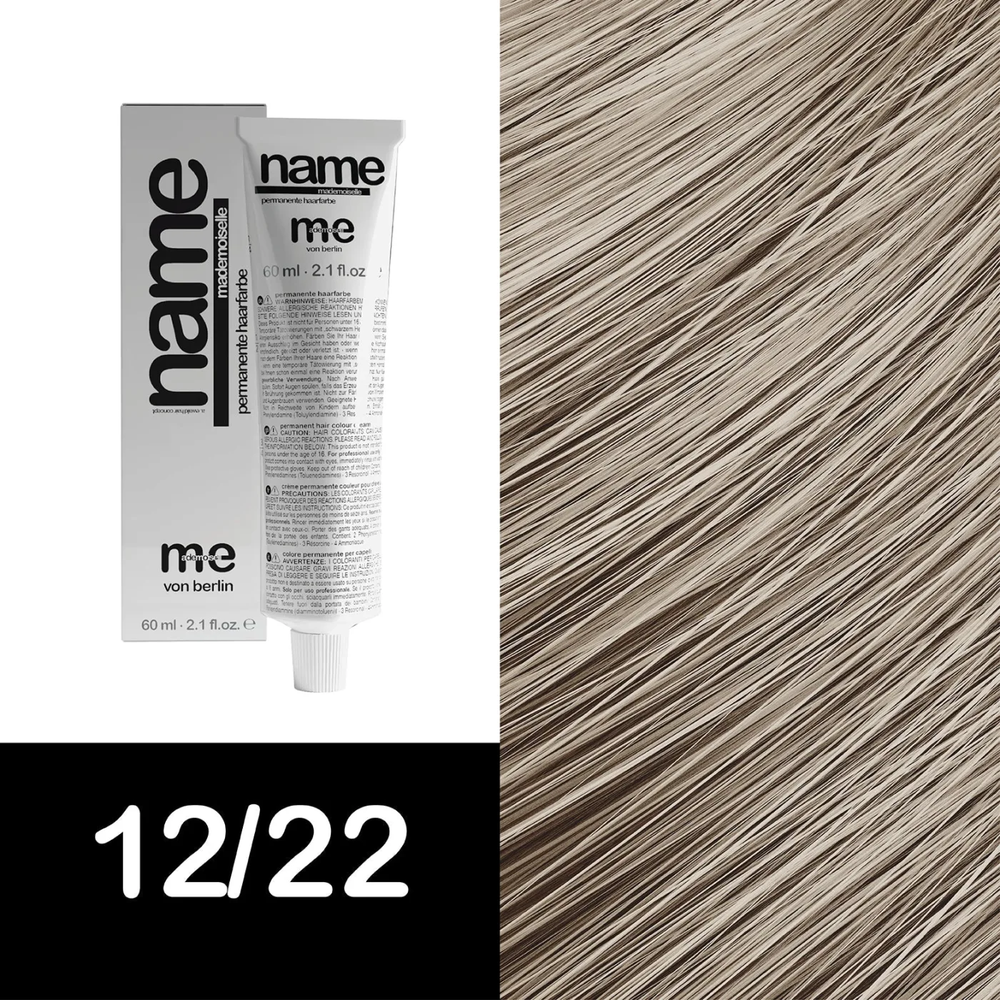 MEMADEMOISELLE Vopsea cremă permanentă NAME SPECIAL BLOND — blonduri speciale — 12/22 — Blond ultra luminos / mat - Imagine 1