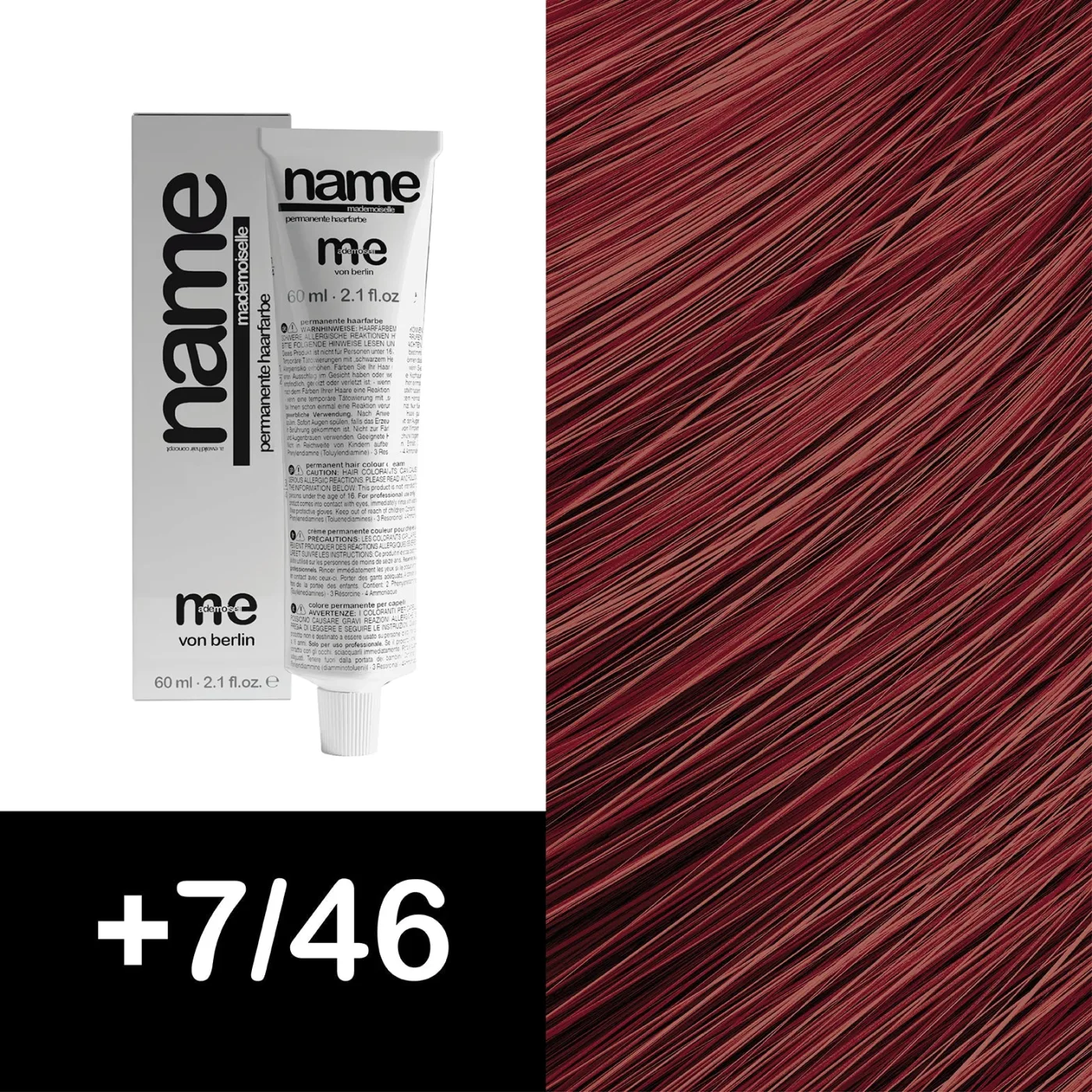 MEMADEMOISELLE Стойкая крем-краска NAME FASHION SHADES — модные оттенки — +7/46 — Средний блонд / красный, фиолетовый - Изображение 1