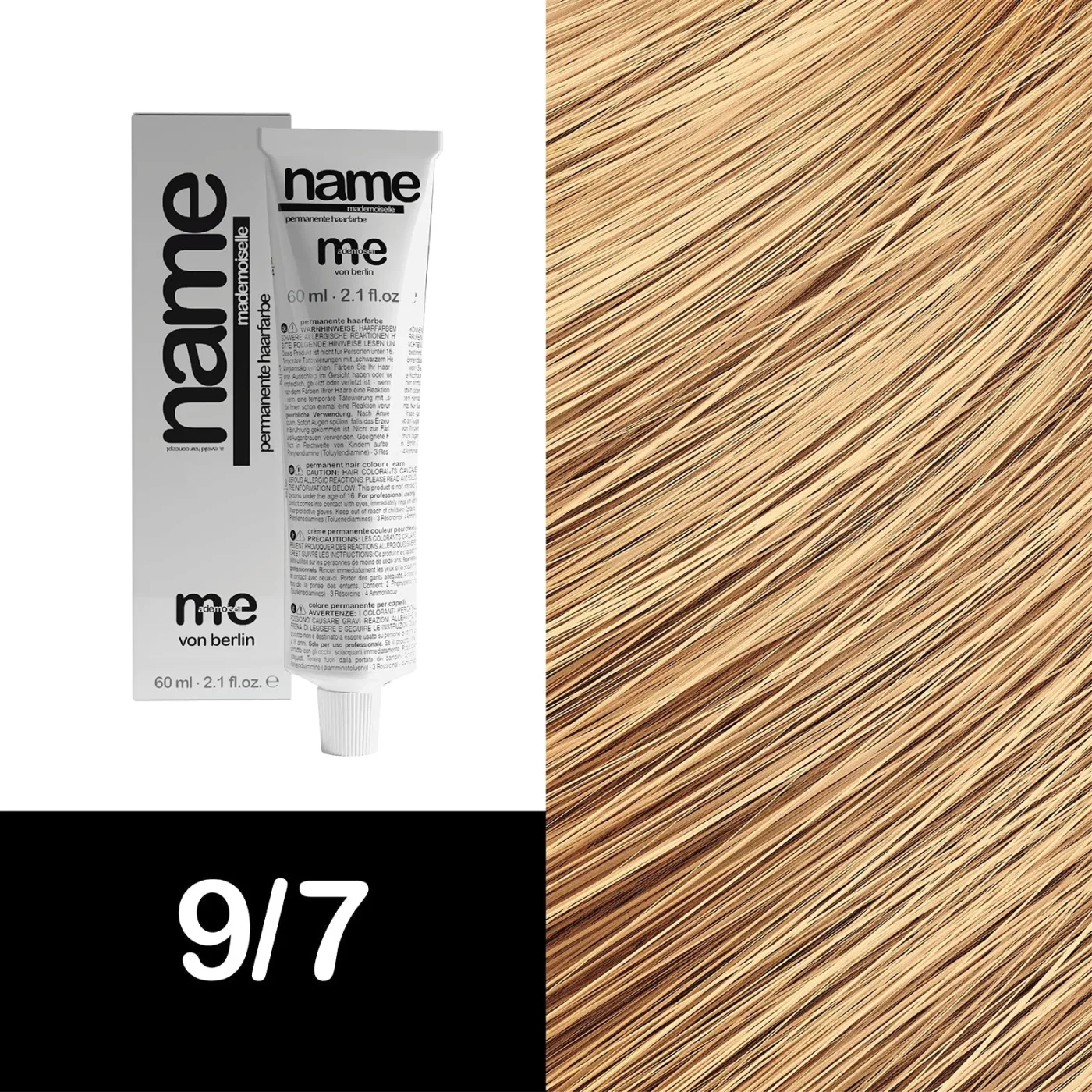 MEMADEMOISELLE Vopsea cremă permanentă NAME BROWN — nuanțe de maro — 9/7 — Blond foarte deschis / maro - Imagine 1