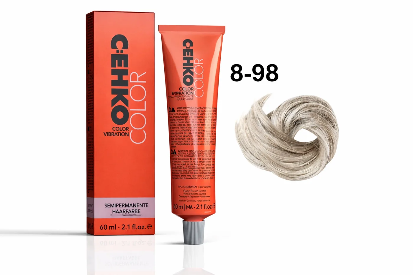C:EHKO Vopsea cremă demipermanentă COLOR VIBRATION 8/98 — Blond deschis cendré-violet - Imagine 1