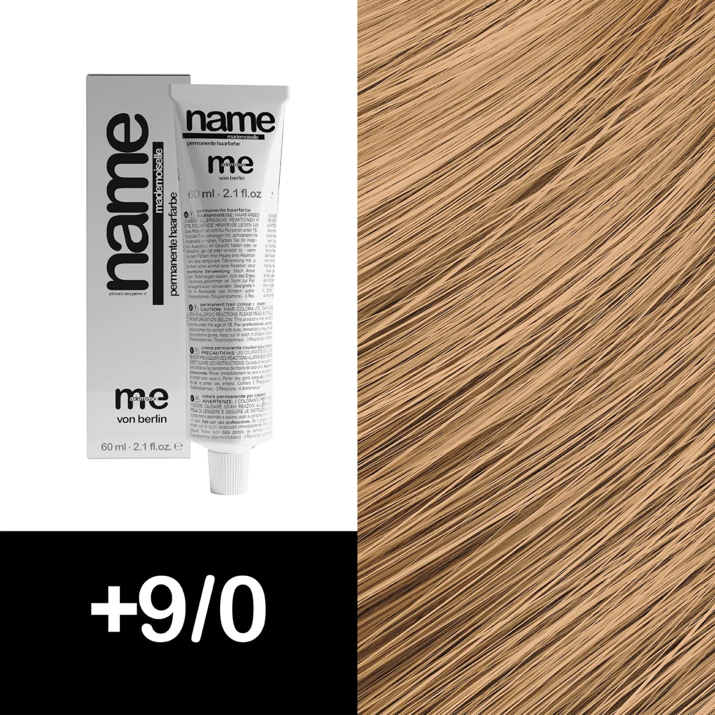 MEMADEMOISELLE Vopsea cremă permanentă NAME NATURAL — nuanțe naturale — +9/0 — Blond foarte deschis - Imagine 1