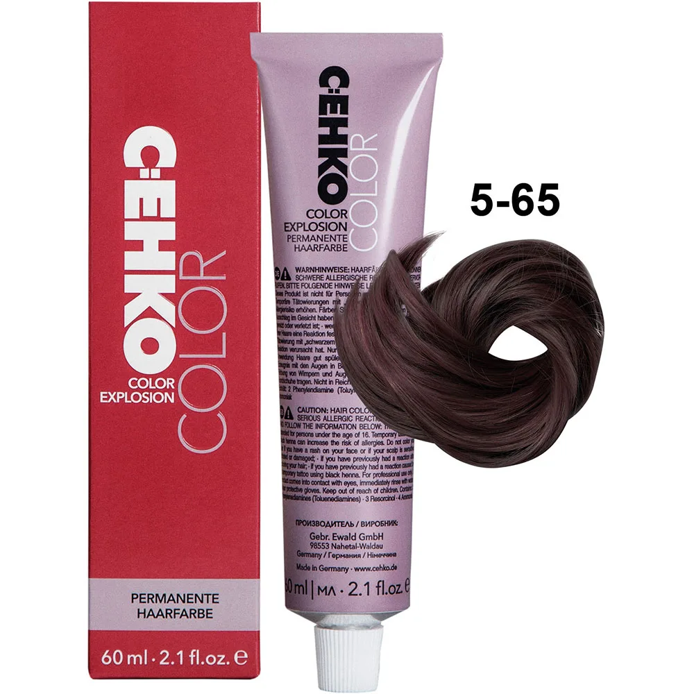 C:EHKO Vopsea cremă COLOR EXPLOSION FASHION SHADES 5/65 — Șaten deschis mahon-roșu - Imagine 1