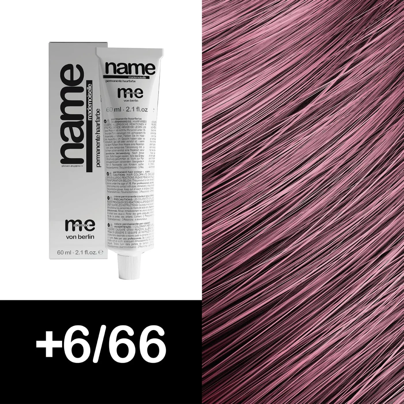 MEMADEMOISELLE Стойкая крем-краска NAME VIOLET — фиолетовые оттенки — +6/66 — Тёмный блонд / фиолетовый, интенсивный - Изображение 1