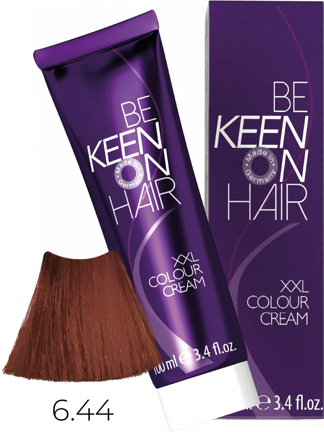 KEEN Vopsea cremă COLOUR CREAM 6.44 — Blond închis arămiu intens - Imagine 1