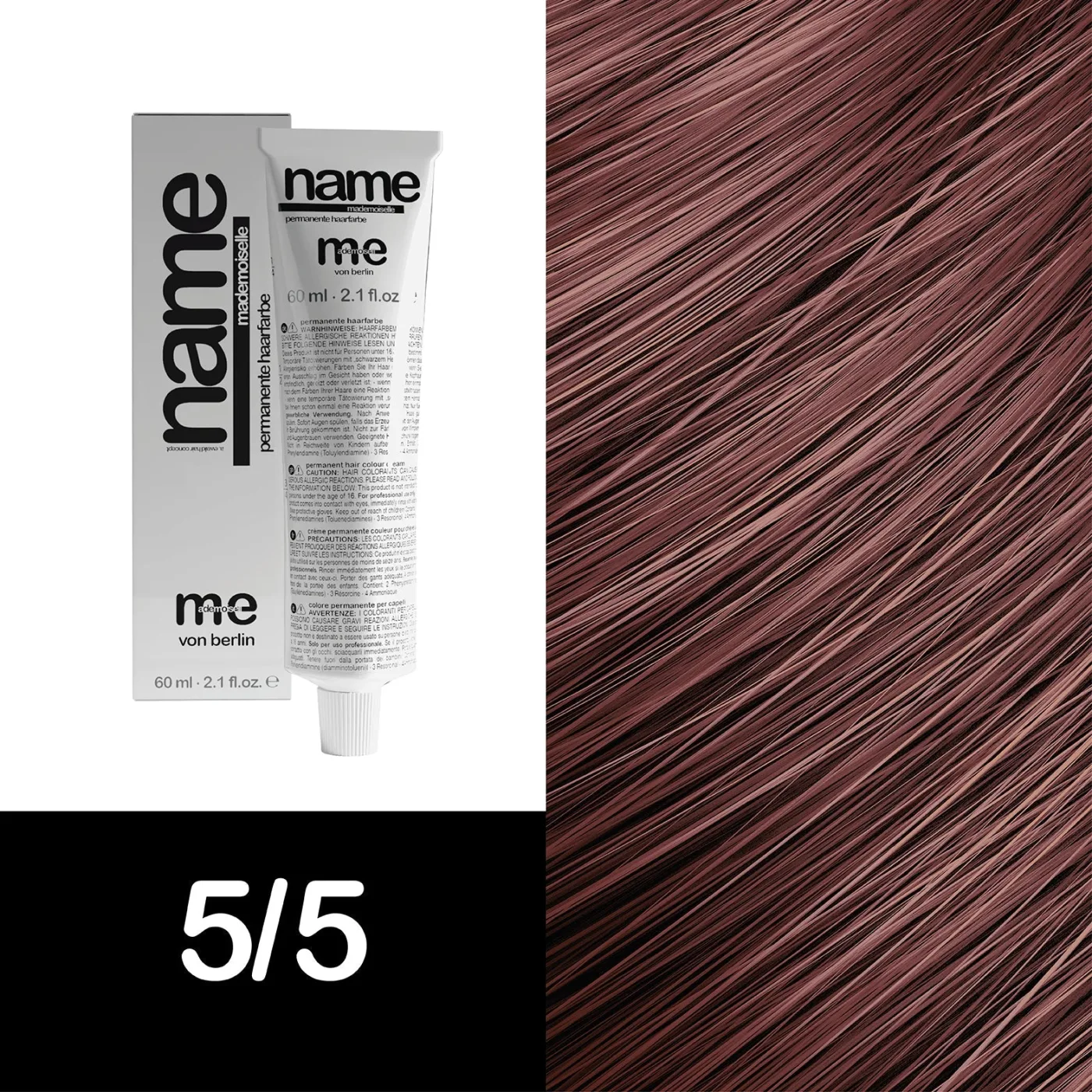 MEMADEMOISELLE Vopsea cremă permanentă NAME FASHION SHADES — nuanțe fashion — 5/5 — Șaten deschis / mahon - Imagine 1