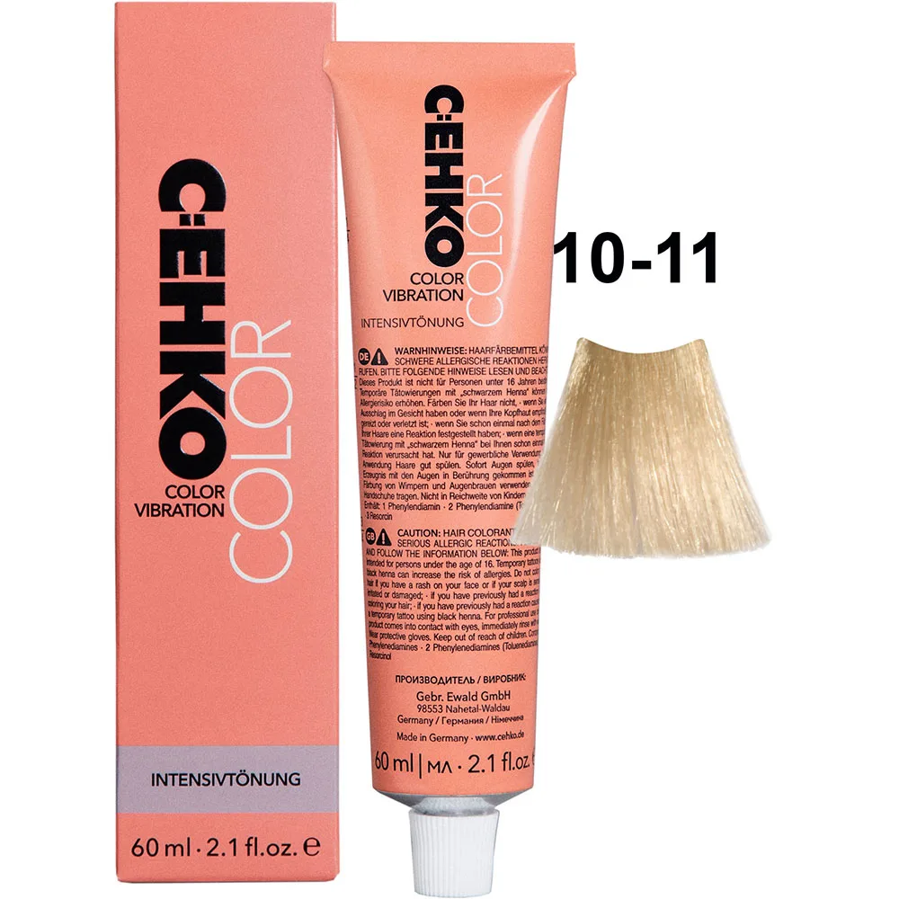 C:EHKO Vopsea cremă demipermanentă COLOR VIBRATION 10/11 — Blond ultra deschis perlat - Imagine 1
