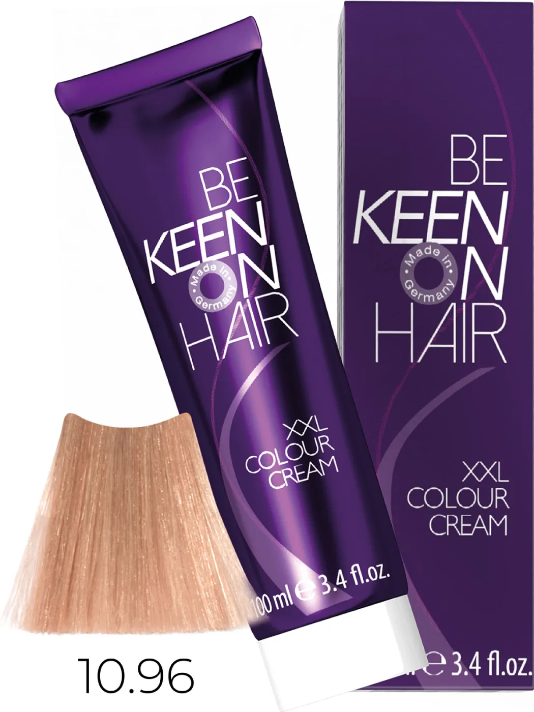 KEEN Vopsea cremă COLOUR CREAM 10.96 — Blond ultra deschis cendré-violet - Imagine 1