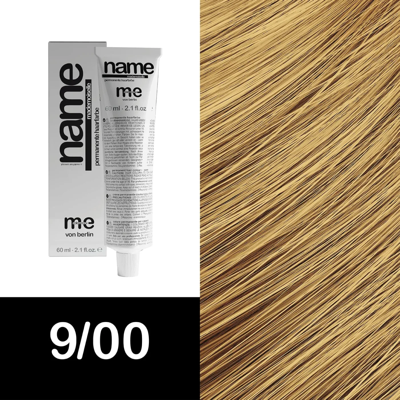 MEMADEMOISELLE Vopsea cremă permanentă NAME NATURAL — nuanțe naturale — 9/00 — Blond foarte deschis - Imagine 1