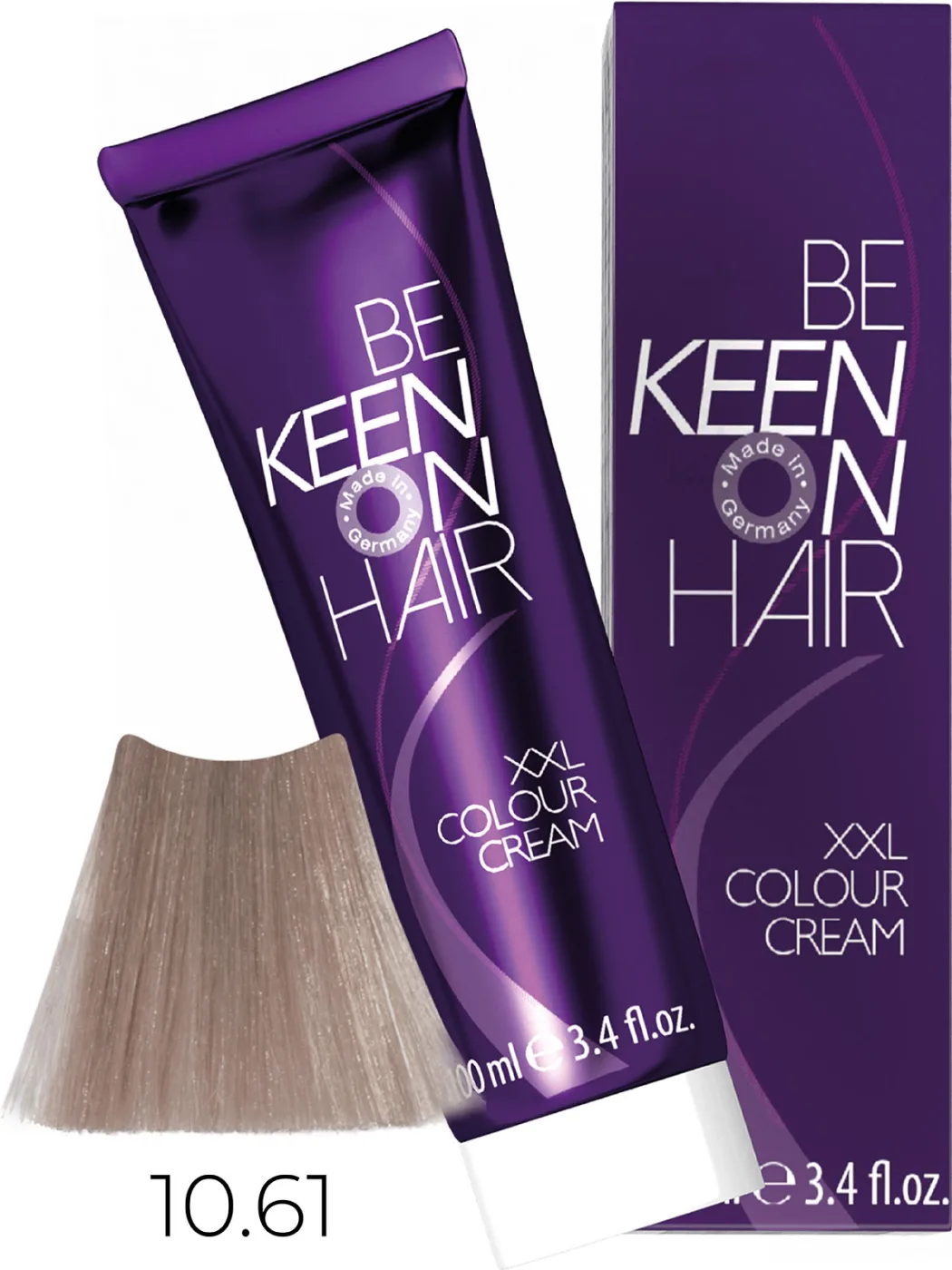 KEEN Vopsea cremă COLOUR CREAM 10.61 — Blond ultra deschis violet-cenușiu - Imagine 1