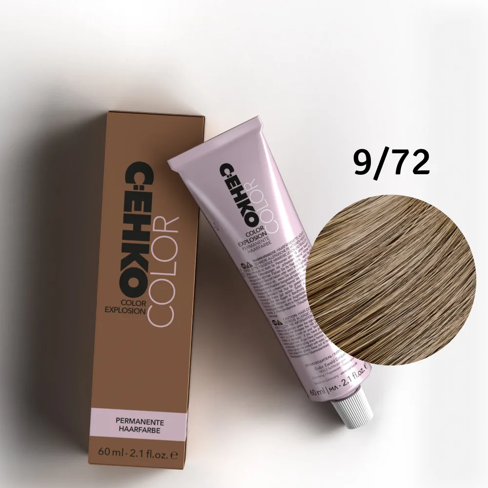 C:EHKO Vopsea cremă COLOR EXPLOSION BROWN 9/72 — Blond foarte deschis maro-cenușiu - Imagine 1