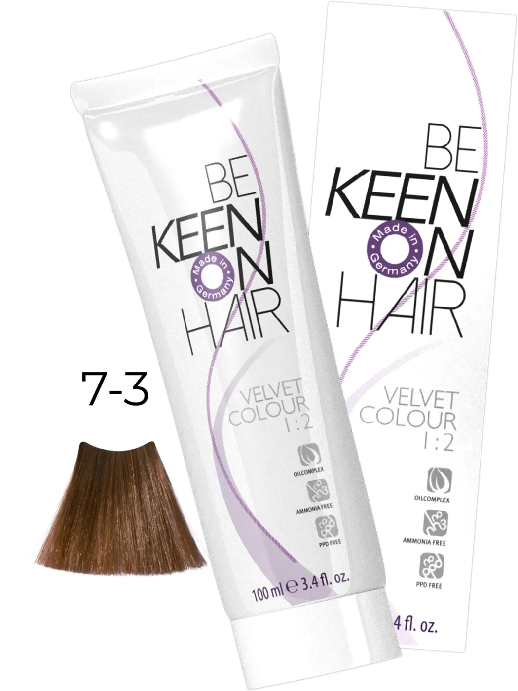 KEEN Vopsea cremă VELVET COLOUR 7.3 — Blond mediu auriu - Imagine 1