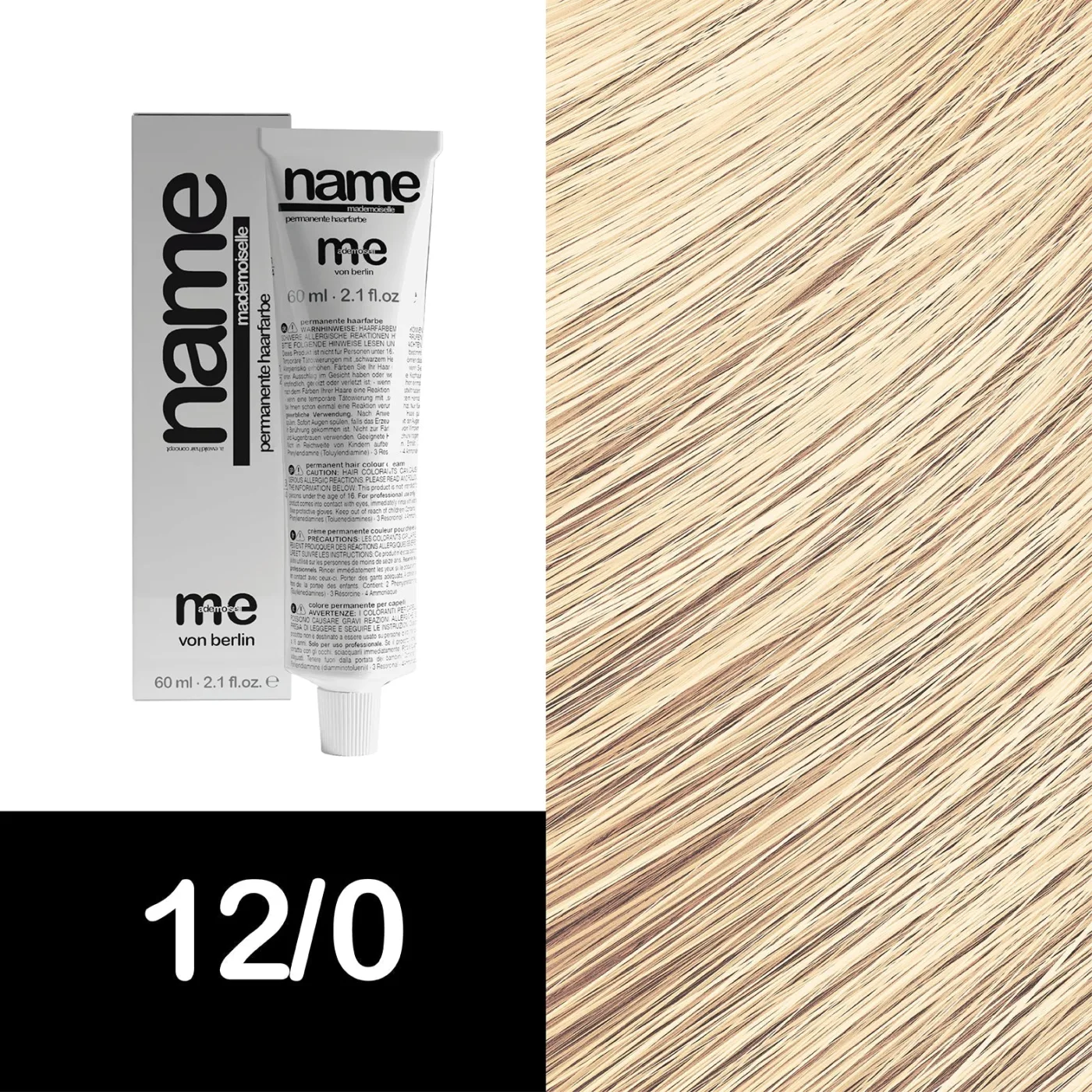MEMADEMOISELLE Vopsea cremă permanentă NAME SPECIAL BLOND — blonduri speciale — 12/0 — Blond ultra luminos - Imagine 1