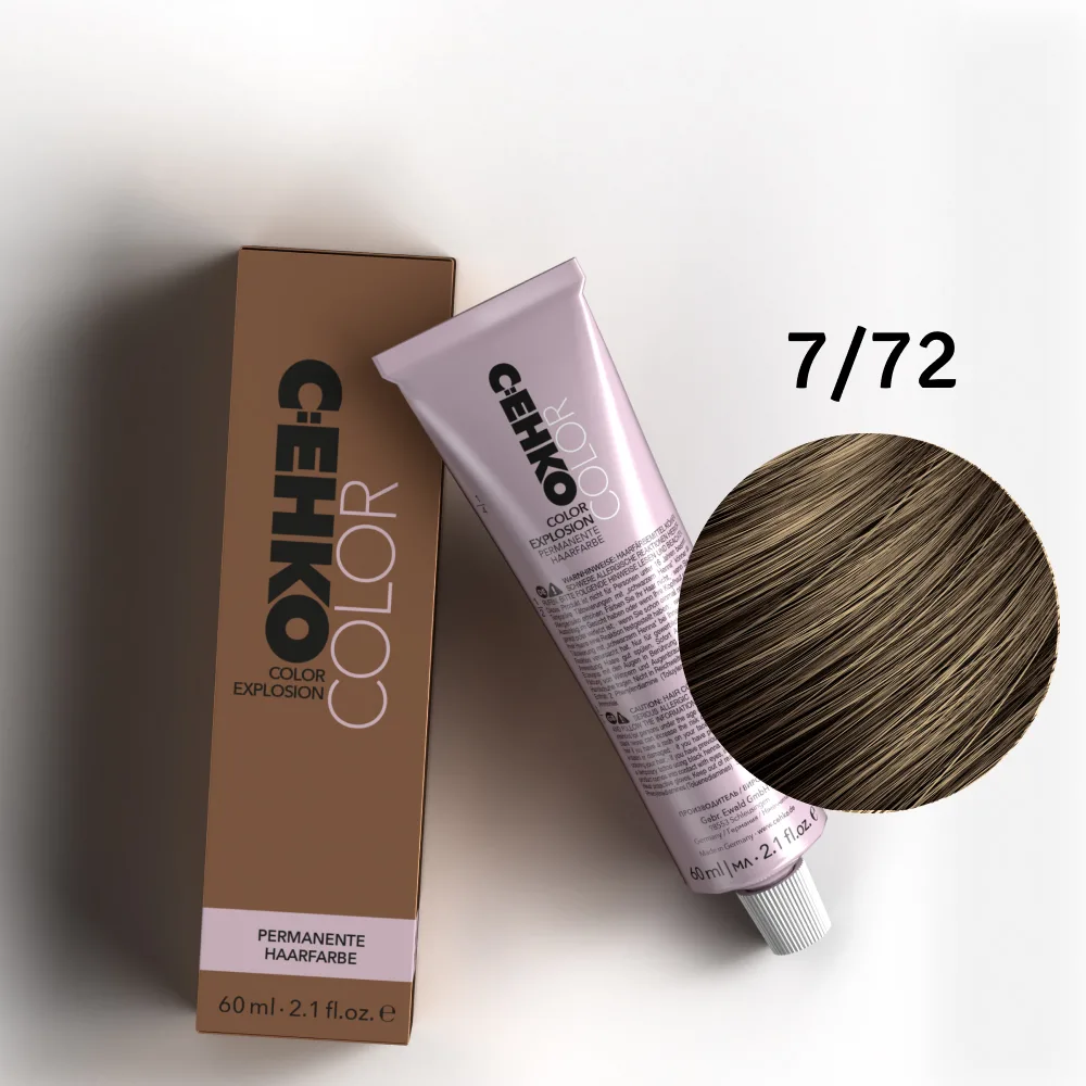 C:EHKO Vopsea cremă COLOR EXPLOSION BROWN 7/72 — Blond mediu maro-cenușiu - Imagine 1