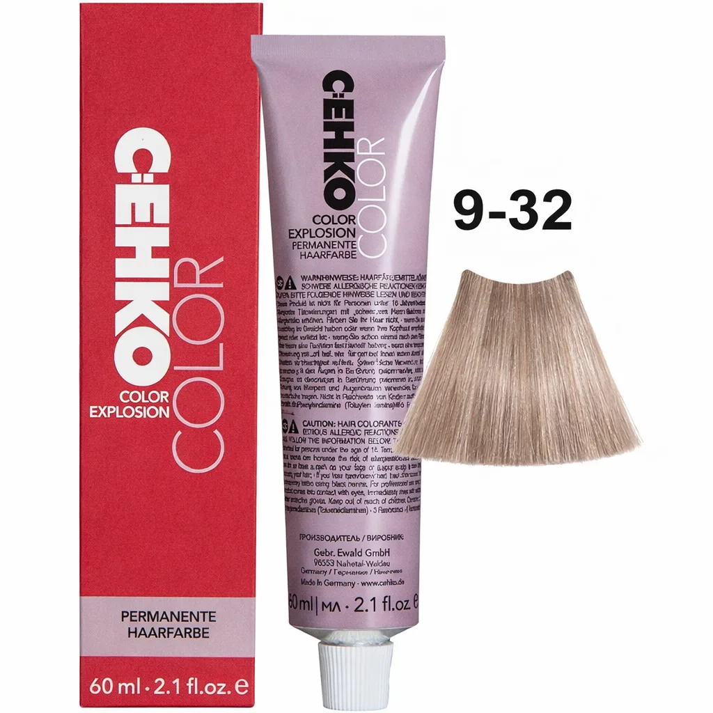 C:EHKO Vopsea cremă COLOR EXPLOSION GOLD 9/32 — Blond foarte deschis auriu-cenușiu - Imagine 1