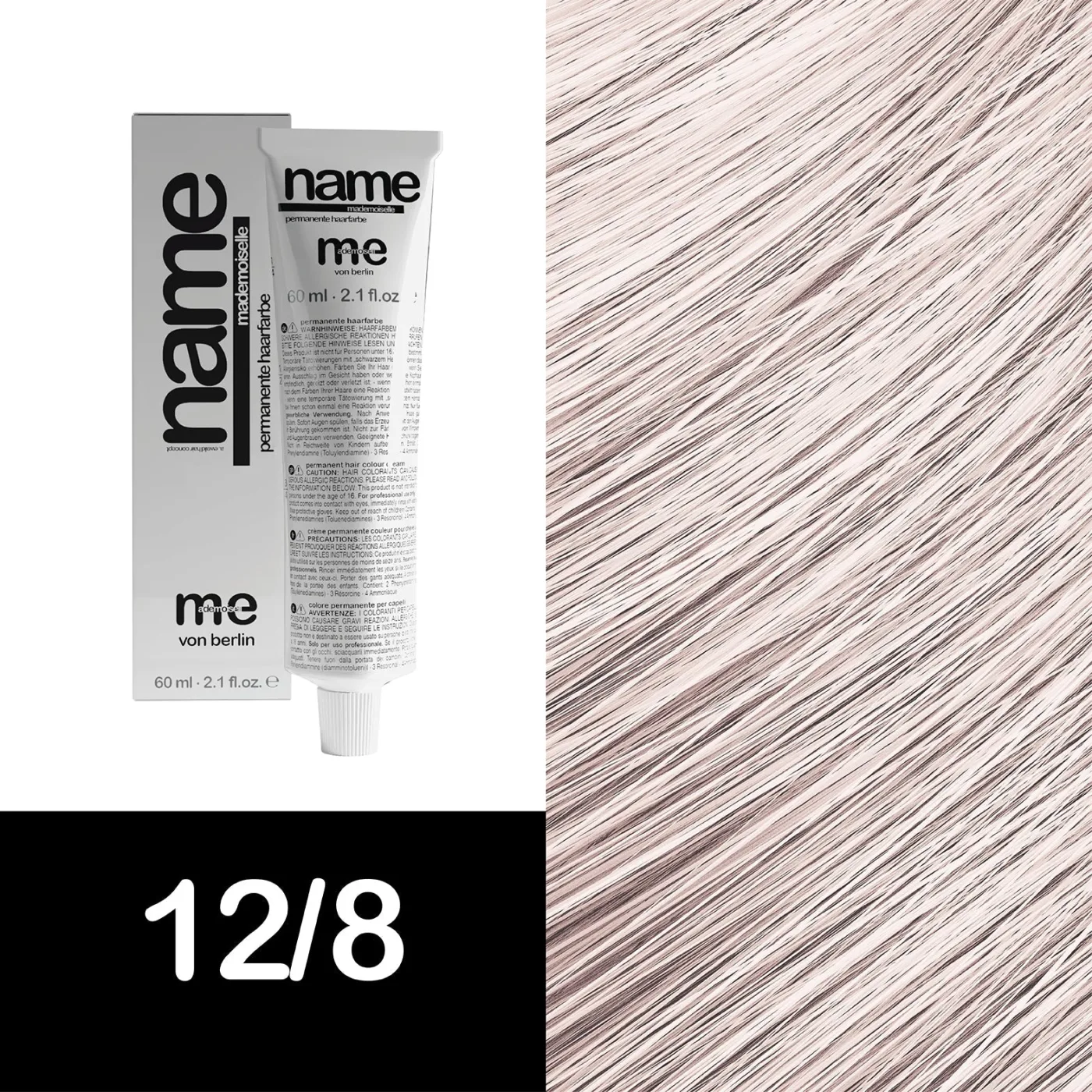 MEMADEMOISELLE Vopsea cremă permanentă NAME SPECIAL BLOND — blonduri speciale — 12/8 — Blond ultra luminos / perlat - Imagine 1