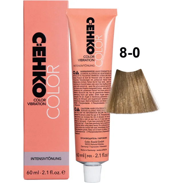 C:EHKO Vopsea cremă demipermanentă COLOR VIBRATION 8/0 — Blond deschis