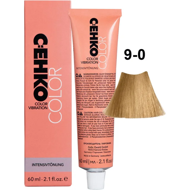 C:EHKO Vopsea cremă demipermanentă COLOR VIBRATION 9/0 — Blond foarte deschis