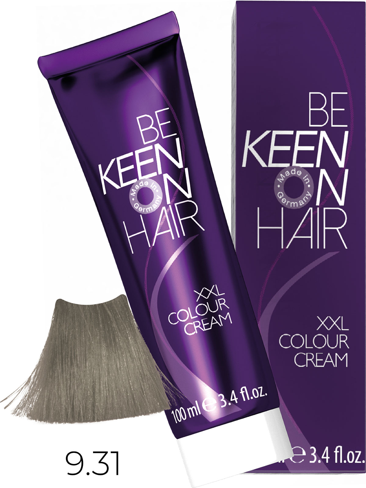 KEEN COLOUR CREAM 9.31 СВЕТЛЫЙ ЗОЛОТИСТО-ПЕПЕЛЬНЫЙ БЛОНДИН/ HELLBLOND GOLD-ASCH