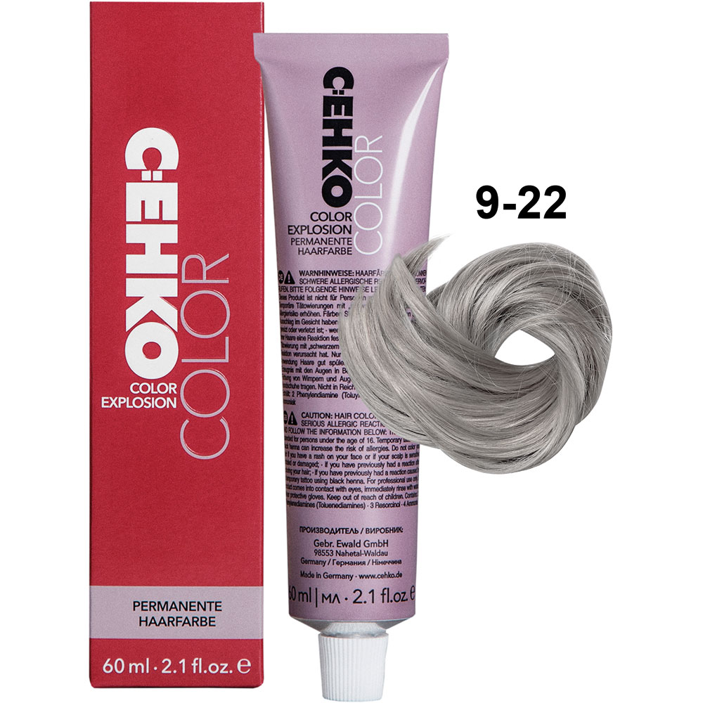 C:EHKO COLOR EXPLOSION ASH, 9/22 HELL-HELLBLOND ASCH INTENSIV / VERY LIGHT BLONDE INTENSIVE ASH