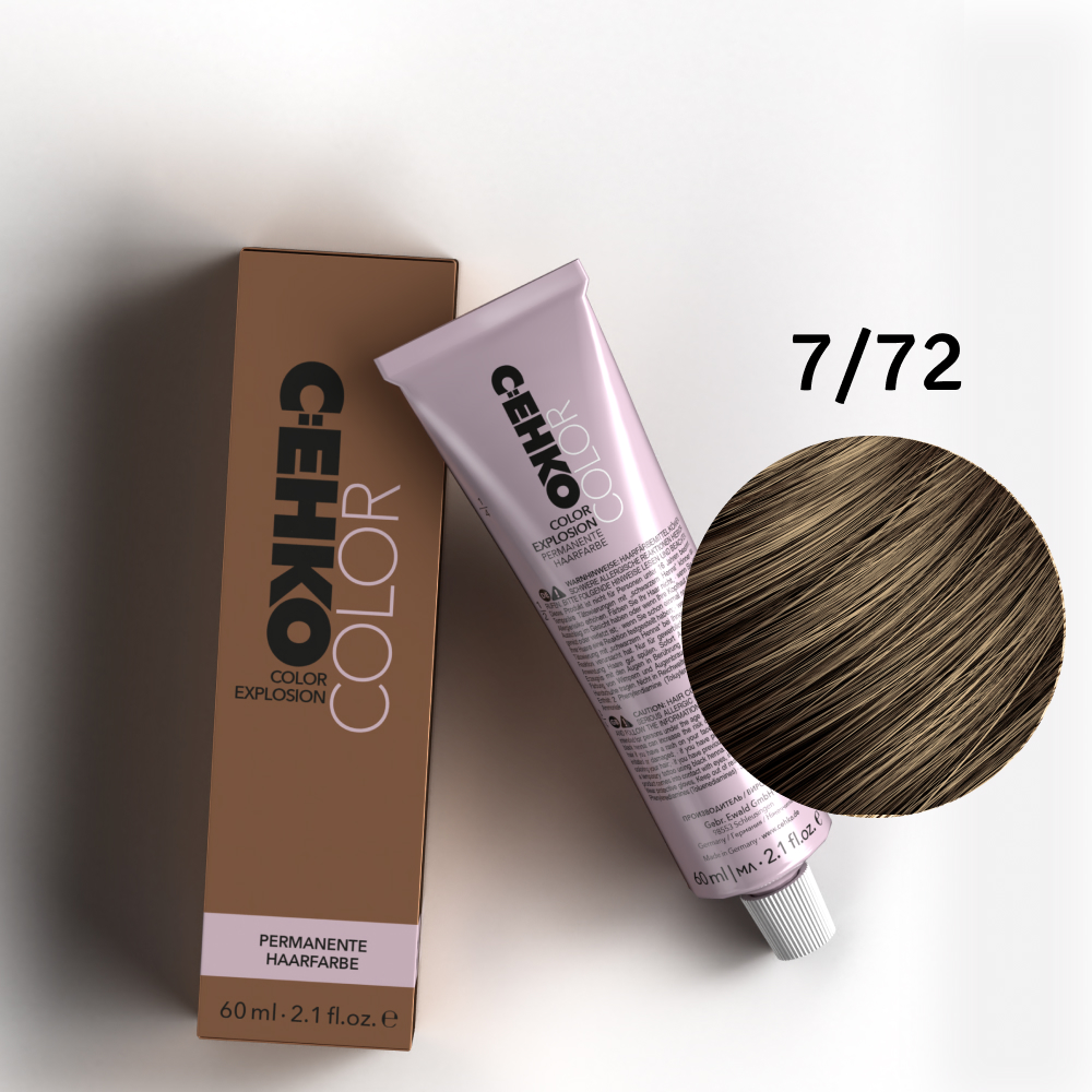 C:EHKO COLOR EXPLOSION BROWN, 7/72-2 MEDIUM BLONDE BROWN ASH