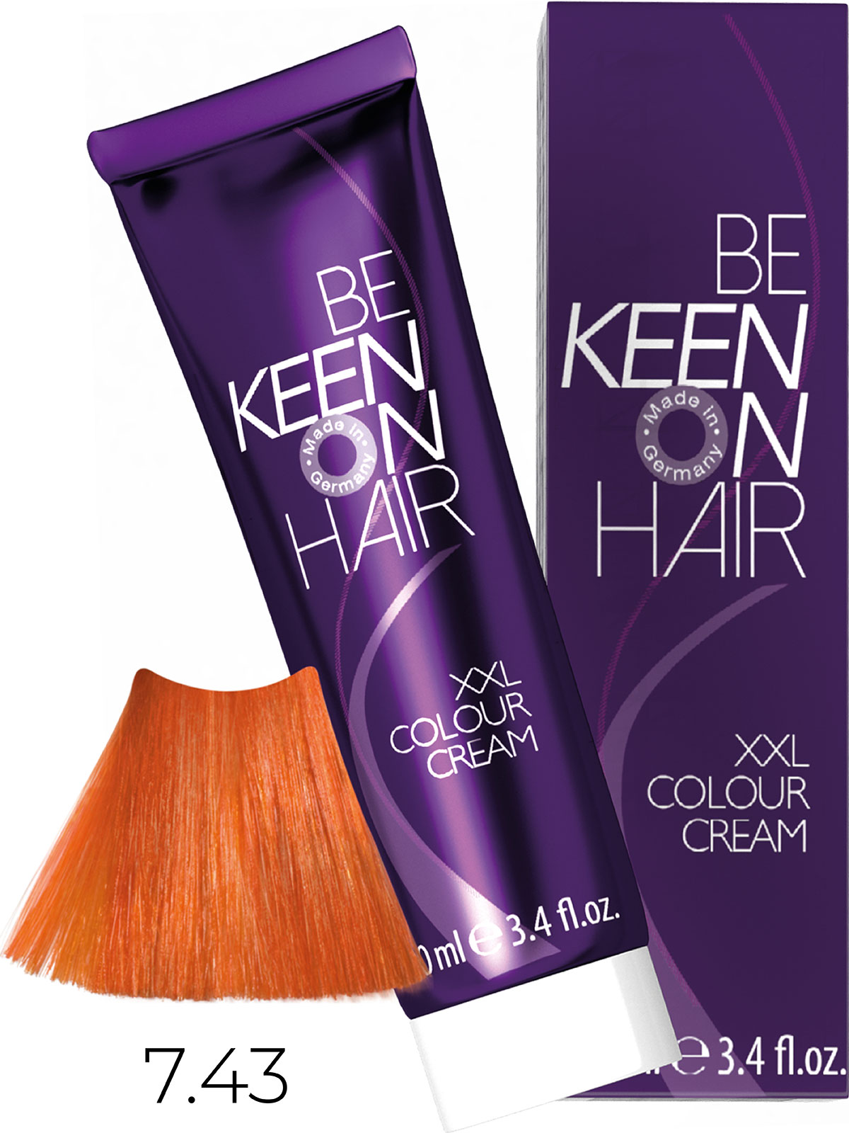 KEEN COLOUR CREAM 7.43 НАТУРАЛЬНЫЙ МЕДНО-ЗОЛОТИСТЫЙ БЛОНДИН/ MITTELBLOND KUPFER-GOLD