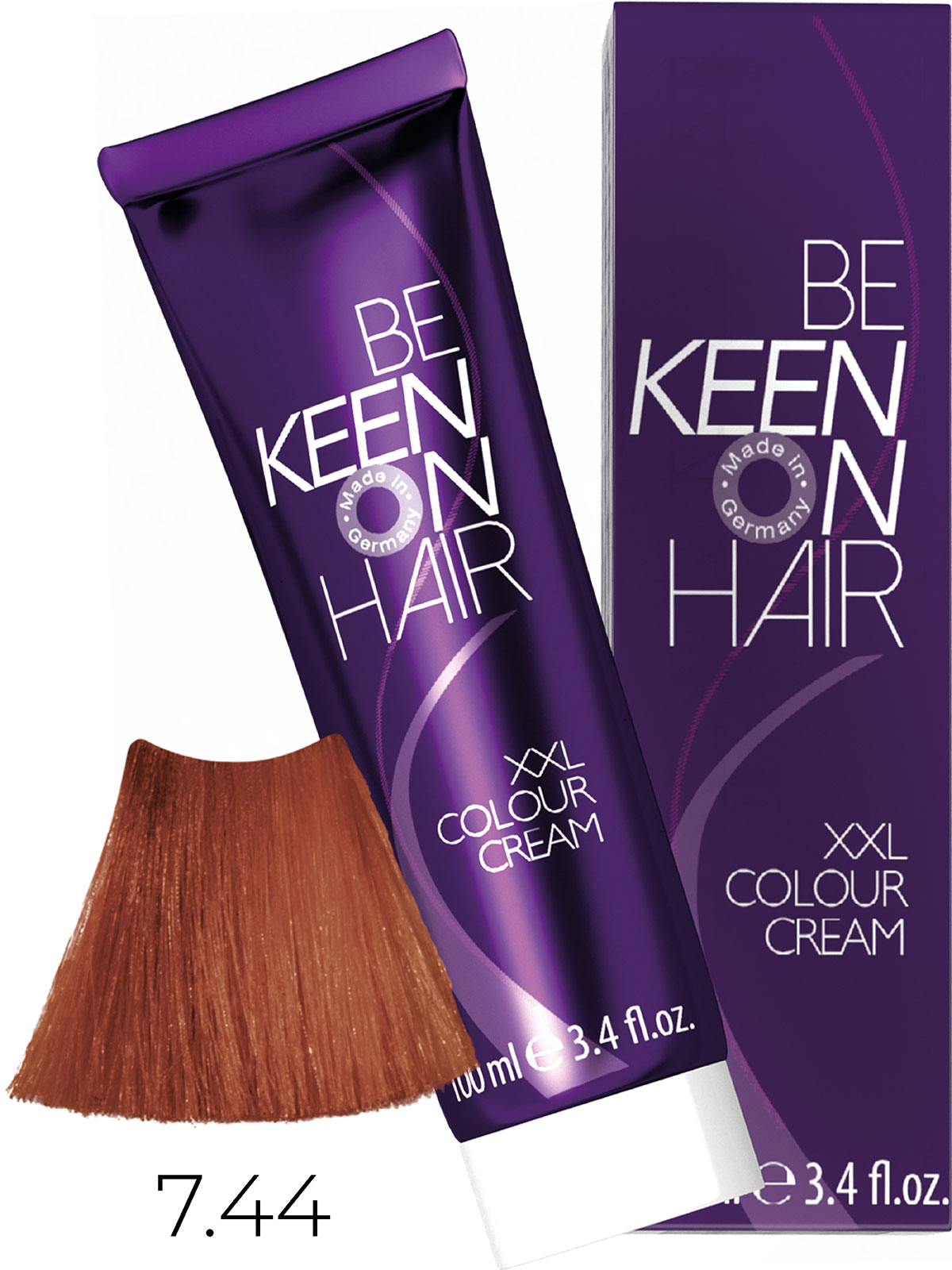 KEEN COLOUR CREAM 7.44 НАТУР ИНТЕНСИВНО-МЕДНЫЙ БЛОНДИН/ MITTELBLOND KUPFER-INTEN
