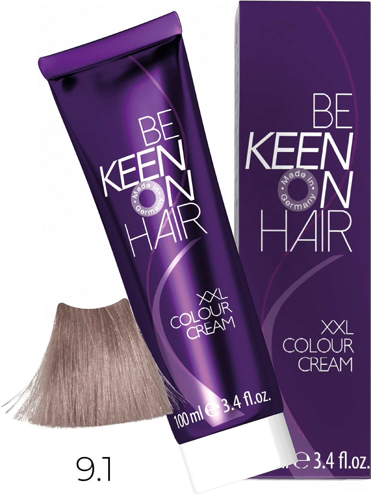 KEEN COLOUR CREAM 9.1 СВЕТЛО-ПЕПЕЛЬНЫЙ БЛОНДИН/ HELLBLOND ASCH