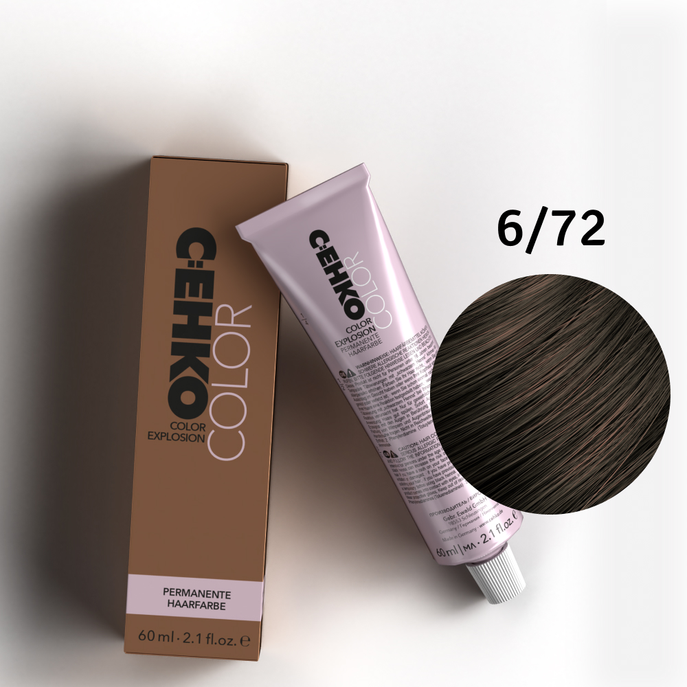C:EHKO COLOR EXPLOSION BROWN, 6/72-2 DUNKELBLOND BRAUN ASCH / DARK BLONDE BROWN ASH
